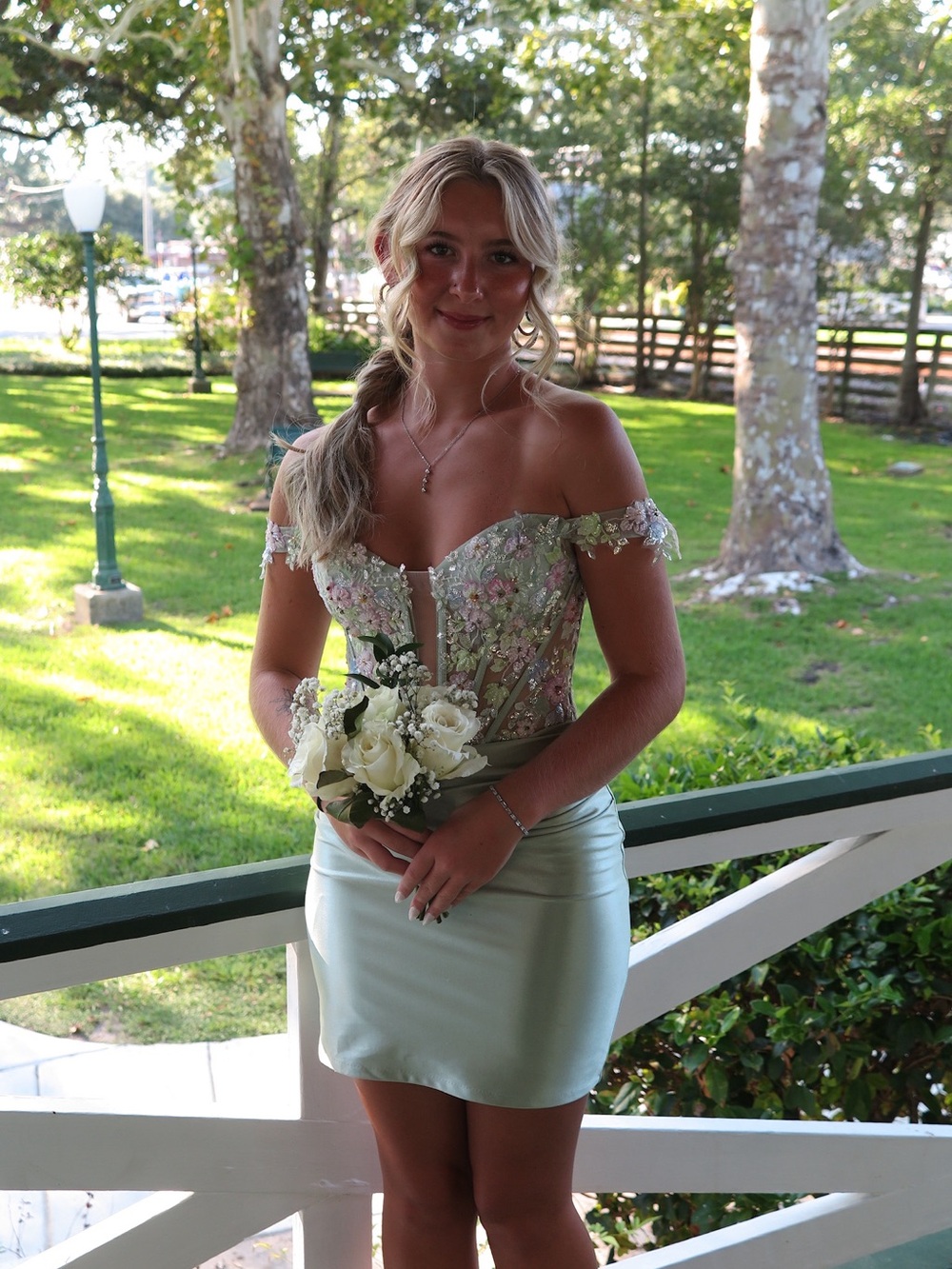 Sage green homecoming dress